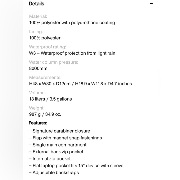 NWT Rains Black/Grey Backpack Reflective One Size - Picture 7 of 11